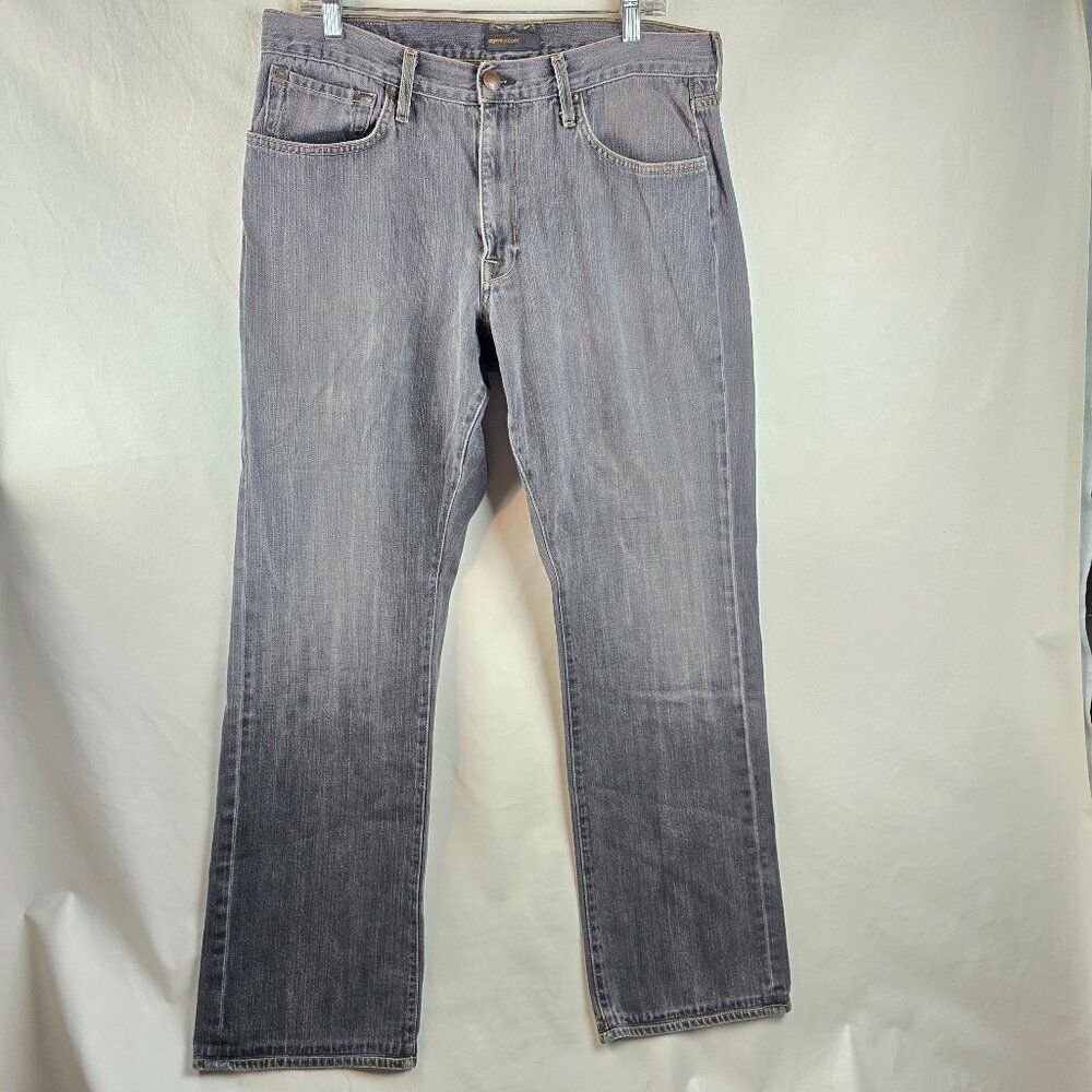 Agave Jeans Mens 36x34 Gray Denim Straight Leg Waterman Relaxed Made USA Casual